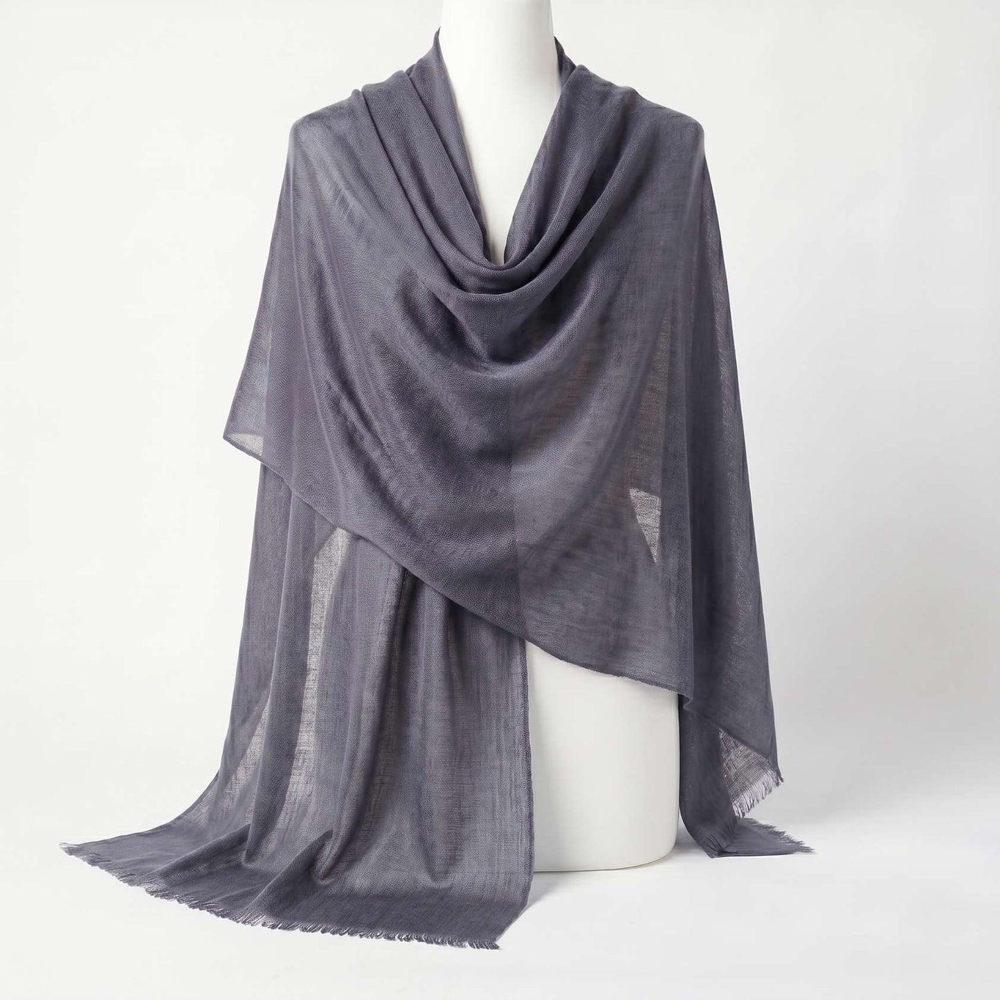 Himalayan Mist and Twilight Grey Cashmere Pashmina Shawl