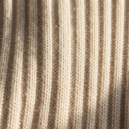 Women's heavyweight ribbed cashmere crewneck sweater in Off White — view 6