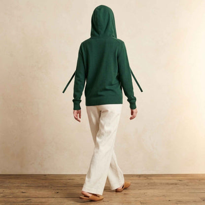 100% Cashmere Women's Pullover Hoodie — 2-Ply 16-Micron Himalayan Cashmere