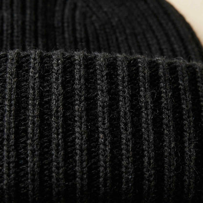 Women's hand-knit cashmere beanie in Deep Onyx - view 6