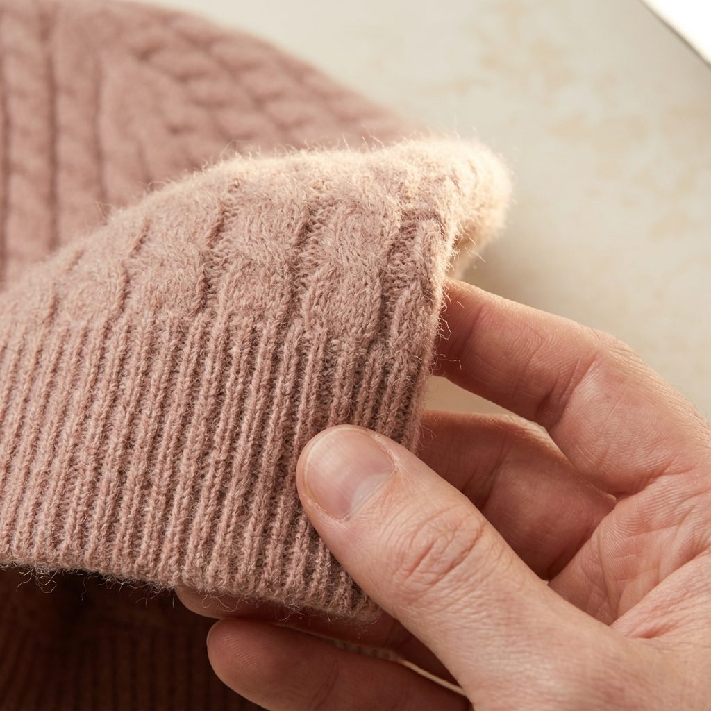 WCBP Women's Cashmere Beanie - Heritage Cable Knit Blush Pink 2