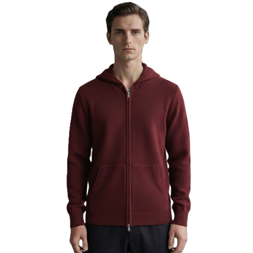 The Original Zip Hoodie | 100% Pure Himalayan Cashmere Wine Red