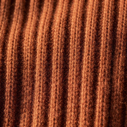 Women's heavyweight ribbed cashmere crewneck sweater in Amber — view 6