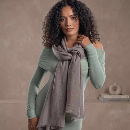 Earth Tone and Mountain Neutral Cashmere Pashmina Shawl