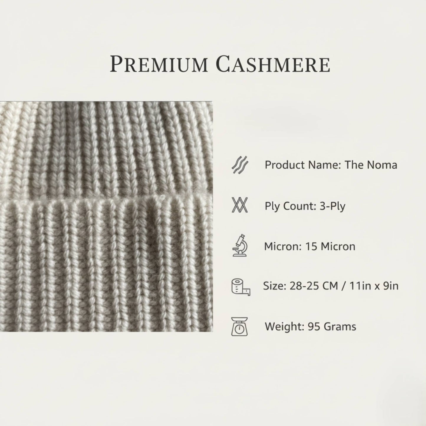 Product info regarding Off White Noma 100% Pure Himalayan Cashmere Hand-Knit Beanie