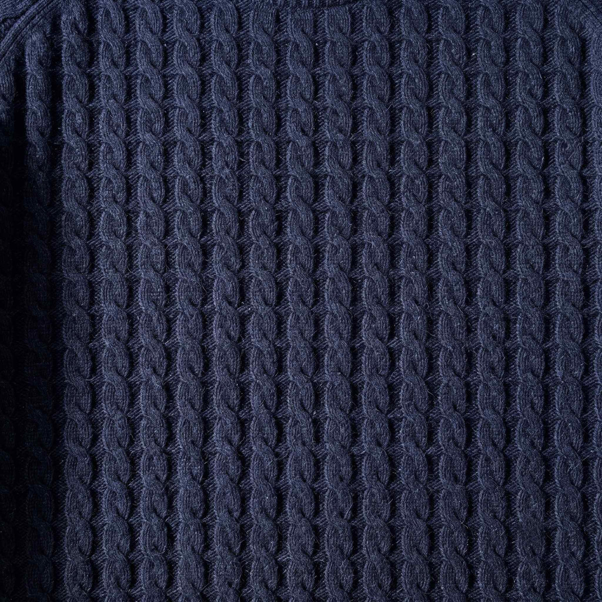 Men's cable-knit cashmere sweater, Atlas in Dark Navy - view 5