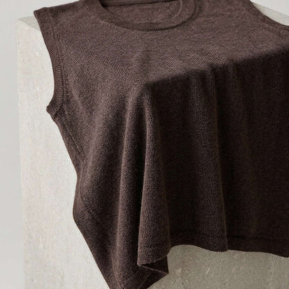 Pure Cashmere Sleeveless Shell Top | Crewneck Tank | Handcrafted in Nepal | Lumusae