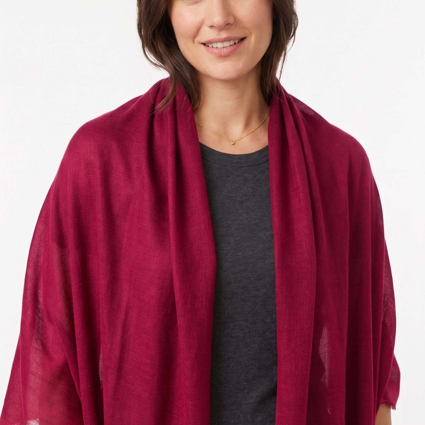 Heritage Red & Mulberry Cashmere Pashmina Shawl