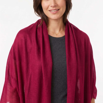 Heritage Red & Mulberry Cashmere Pashmina Shawl