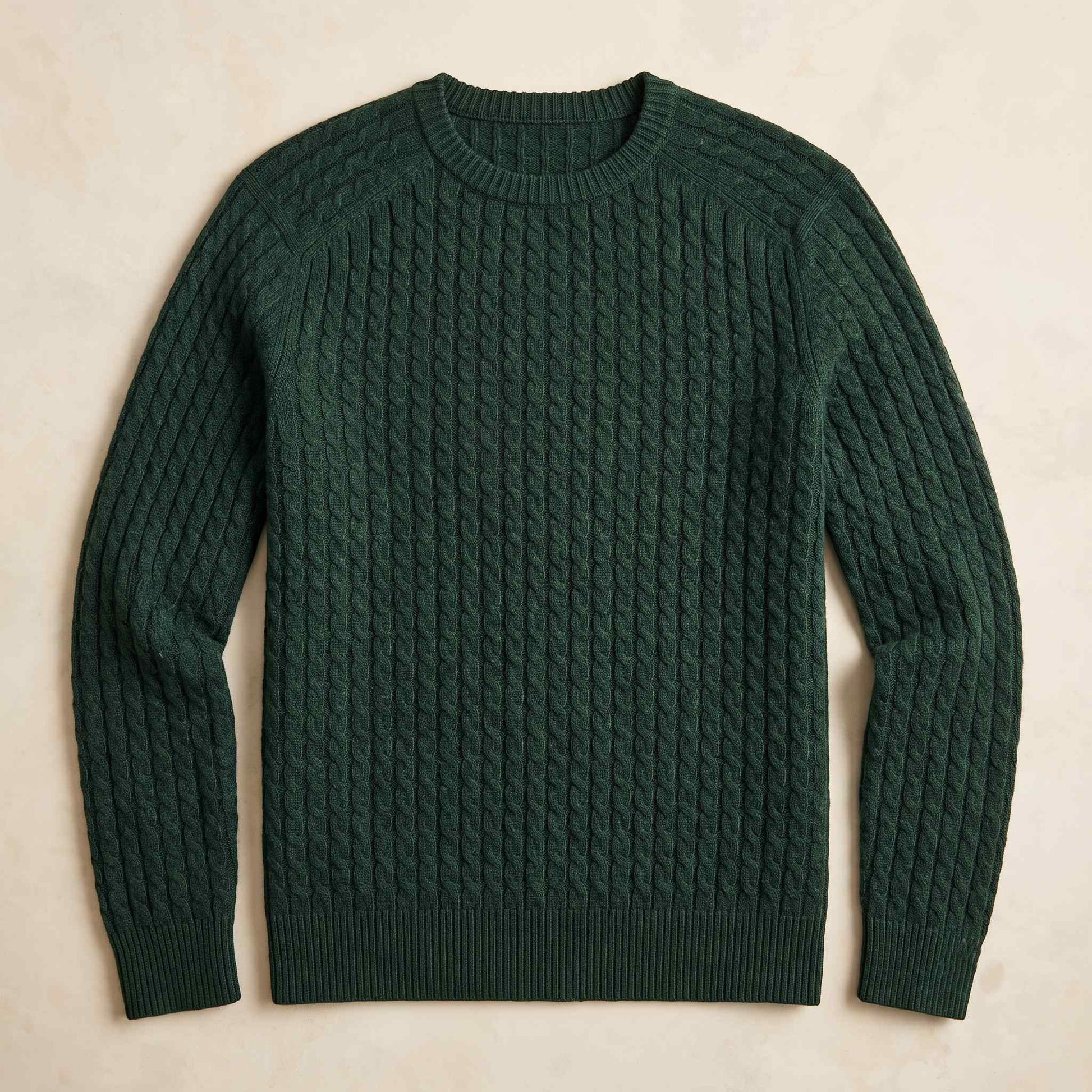 Men's cable-knit cashmere sweater, Atlas in Pine - view 6