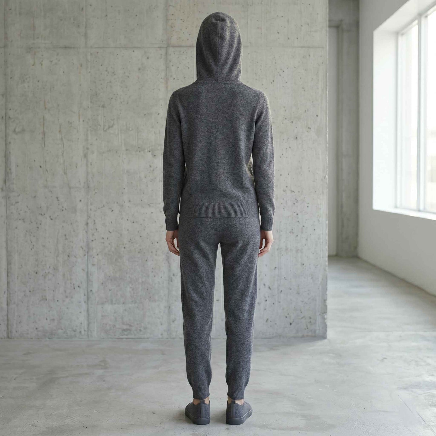 100% Undyed Cashmere Women's Hoodie — Chemical-Free Natural Chyangra Cashmere