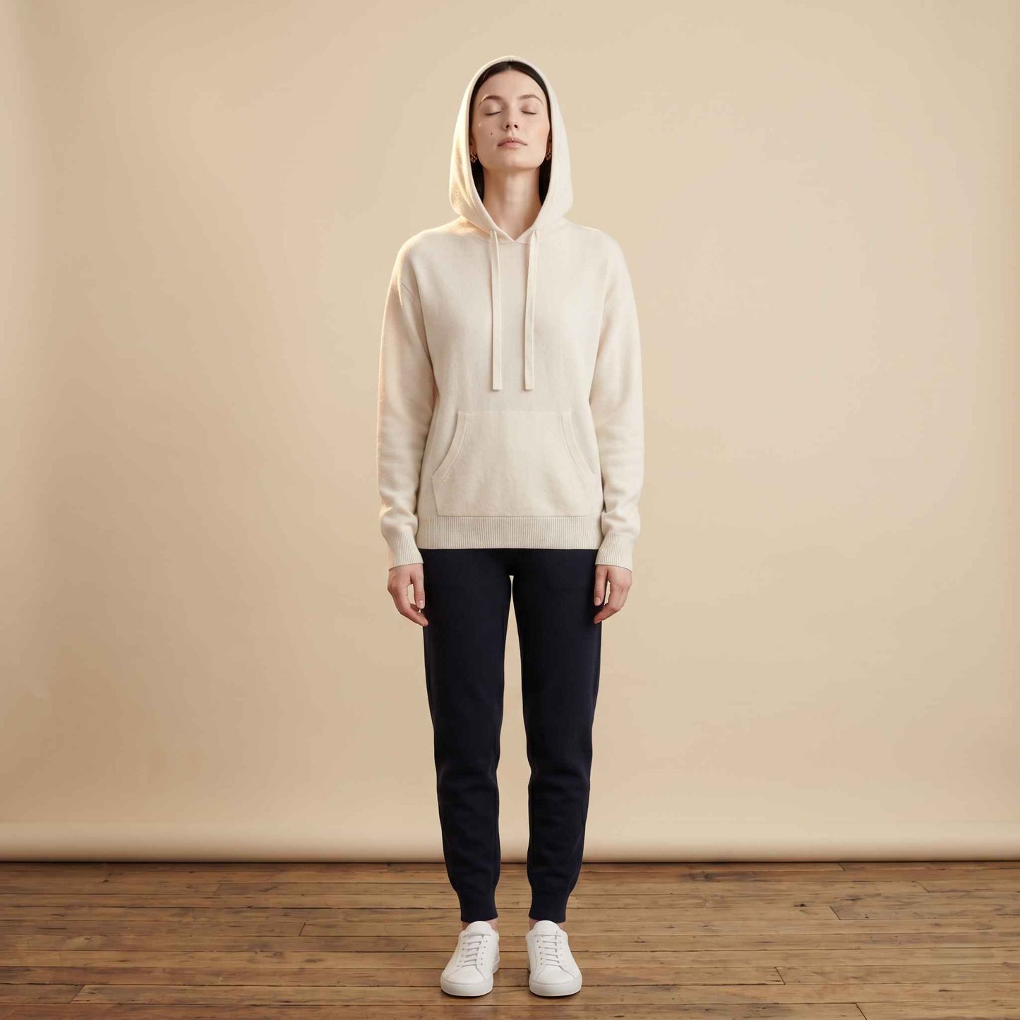 100% Cashmere Women's Pullover Hoodie — 2-Ply 16-Micron Himalayan Cashmere