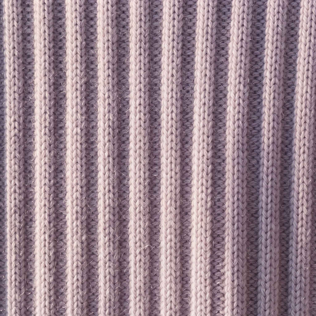 Women's heavyweight ribbed cashmere crewneck sweater in Lilac — view 6