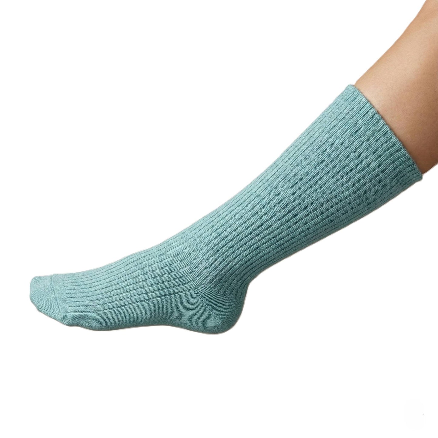 Pure Cashmere Knee Socks Women's | Solace Luxury | Handmade Aqua One size Female