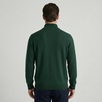 Pure Himalayan Cashmere Half-Zip Pine Men's Embrace Sweater