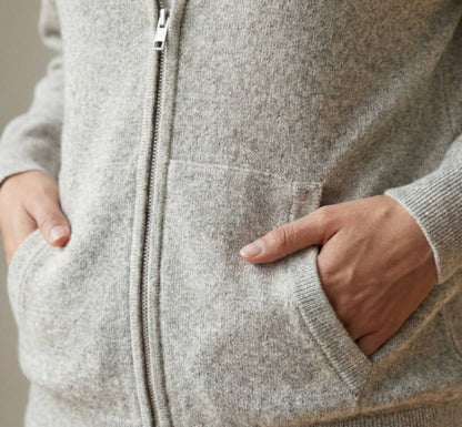 The Kora Zip Hoodie | Heavyweight Undyed Cashmere (375g)