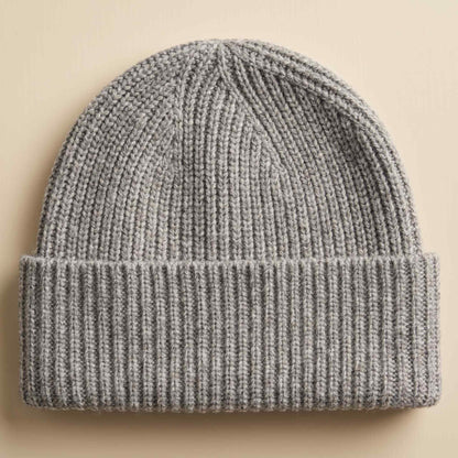 Women's undyed cashmere beanie, natural melange in Light Grey Melange - view 6