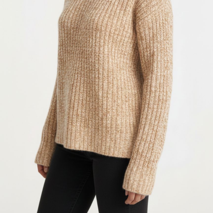 Ella Ribbed Hand-Knitted Himalayan Cashmere Sweater For Women