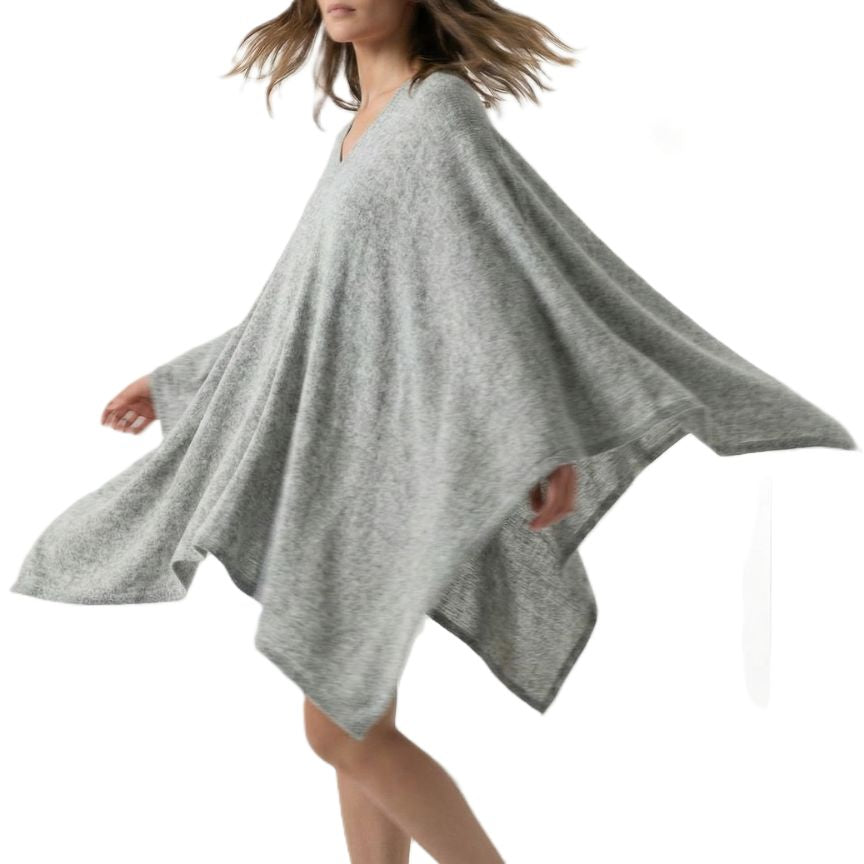 The V-Neck Poncho | 100% Undyed Pure Himalayan Cashmere