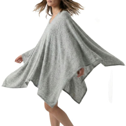 The V-Neck Poncho | 100% Undyed Pure Himalayan Cashmere