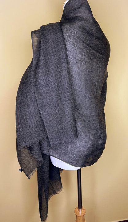 100% Pure Himalayan Cashmere Pashmina Shawl - Mustang Collection Himalayan Dusk Grey