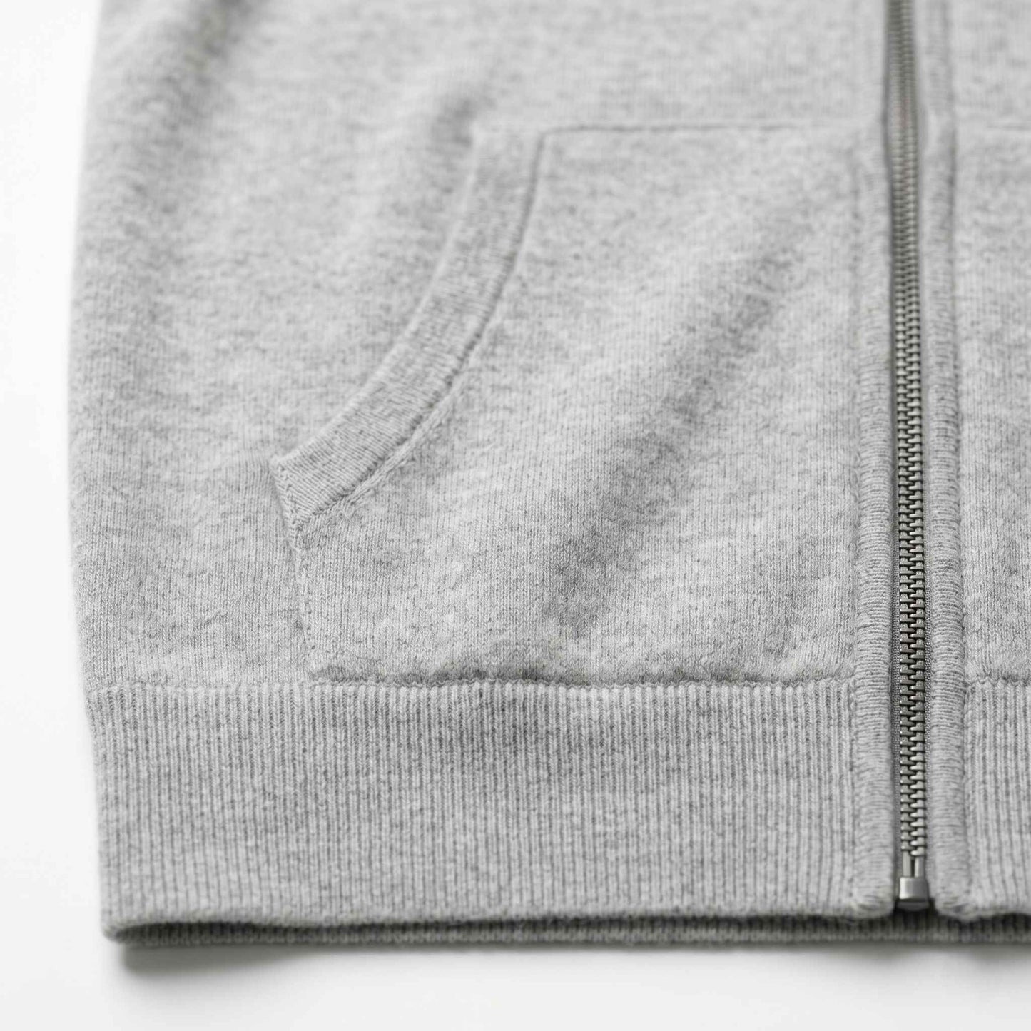 100% Undyed Cashmere Women's Zip Hoodie — Natural Melange, Chemical-Free