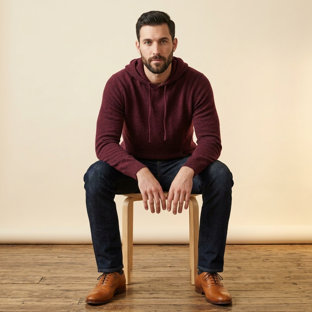 Mustang Himalayan Cashmere Hand-Finished Hoodie For Men
