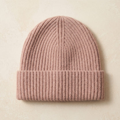 WRBP Women's Cashmere Beanie - Haven Ribbed Blush Pink 2