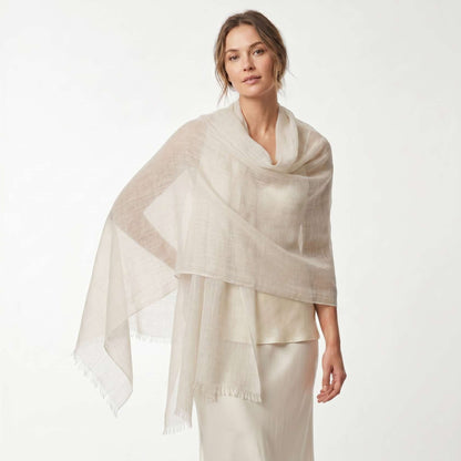 Mustang Everest White Cashmere Pashmina Shawl