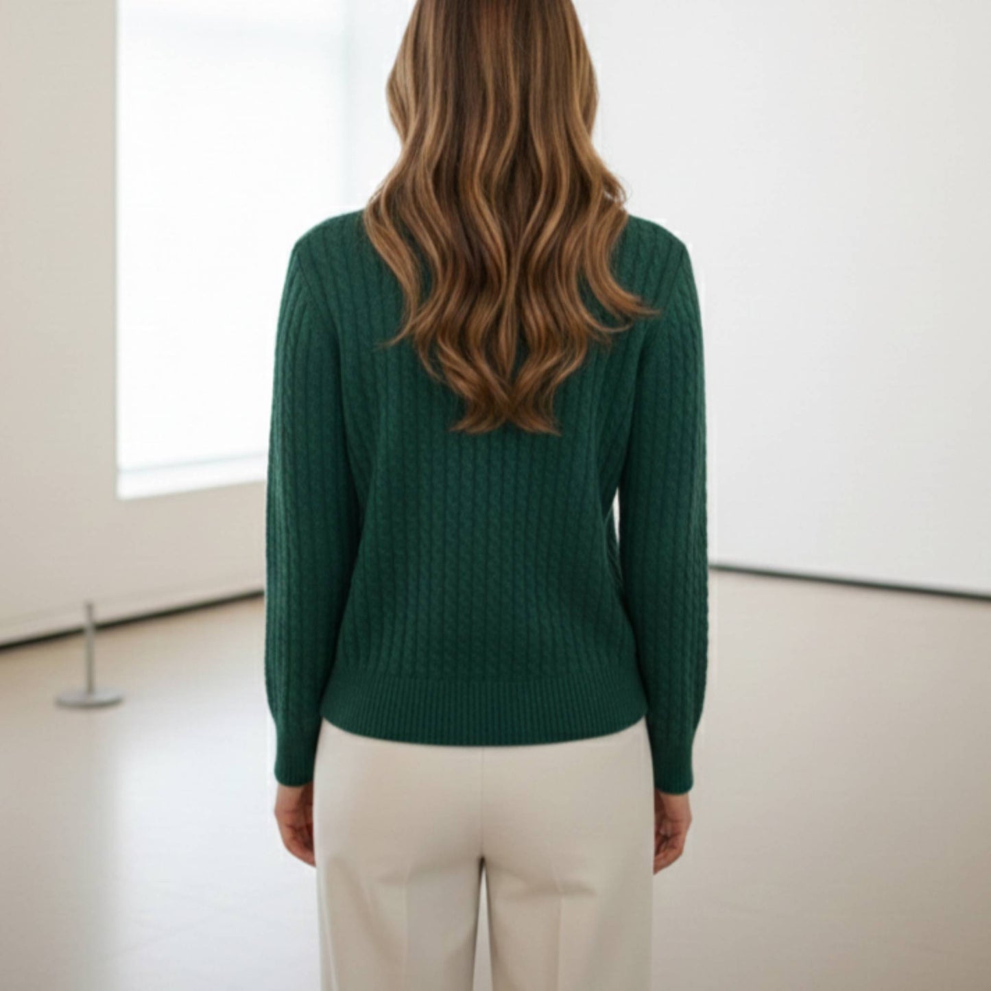 Grace Cable-Knit Cashmere Crewneck | 100% Pure Himalayan Women's Sweater