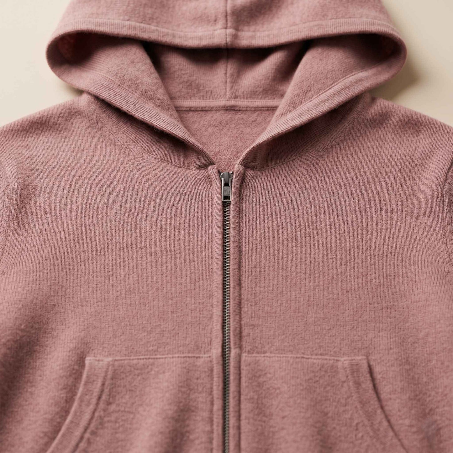 100% Cashmere Women's Zip Hoodie — 12-Gauge 2-Ply 16-Micron Himalayan Cashmere