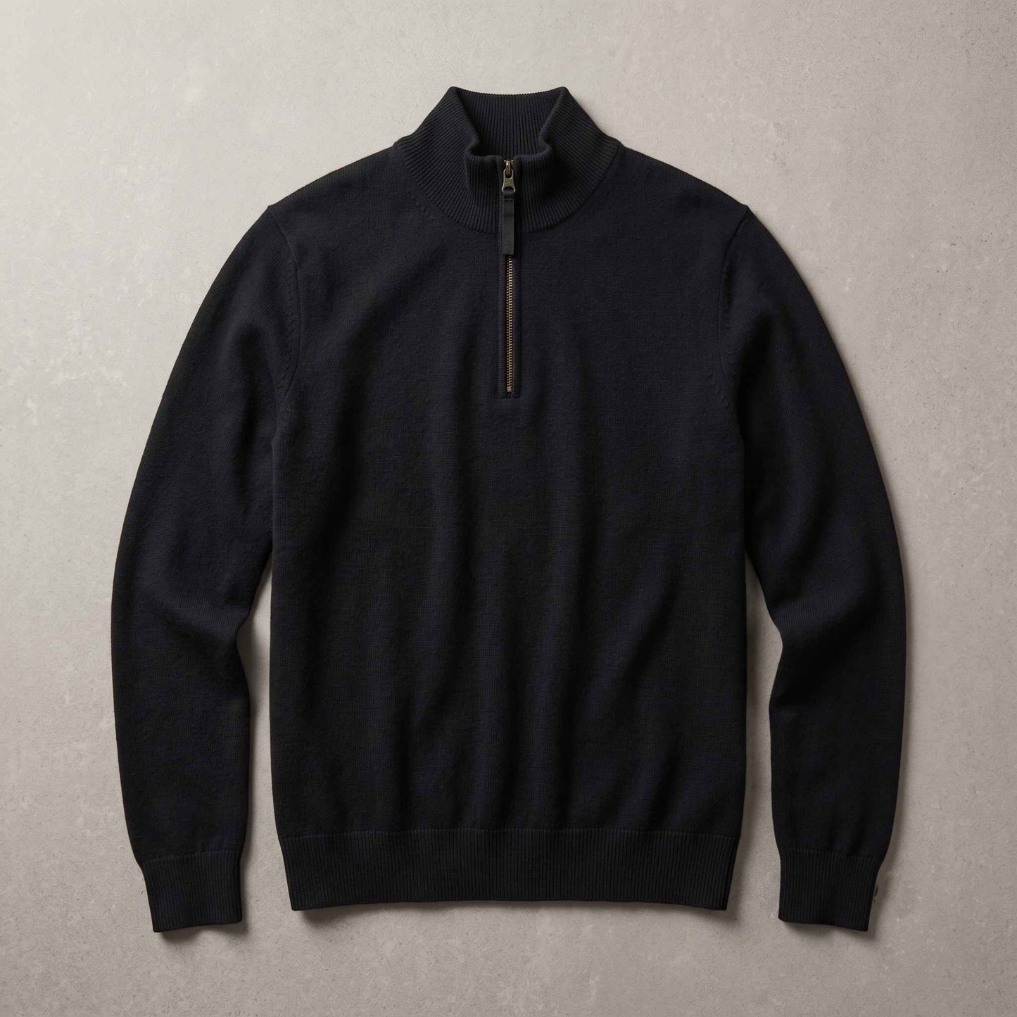 Men's cashmere half-zip sweater, Embrace in Deep Onyx - view 5