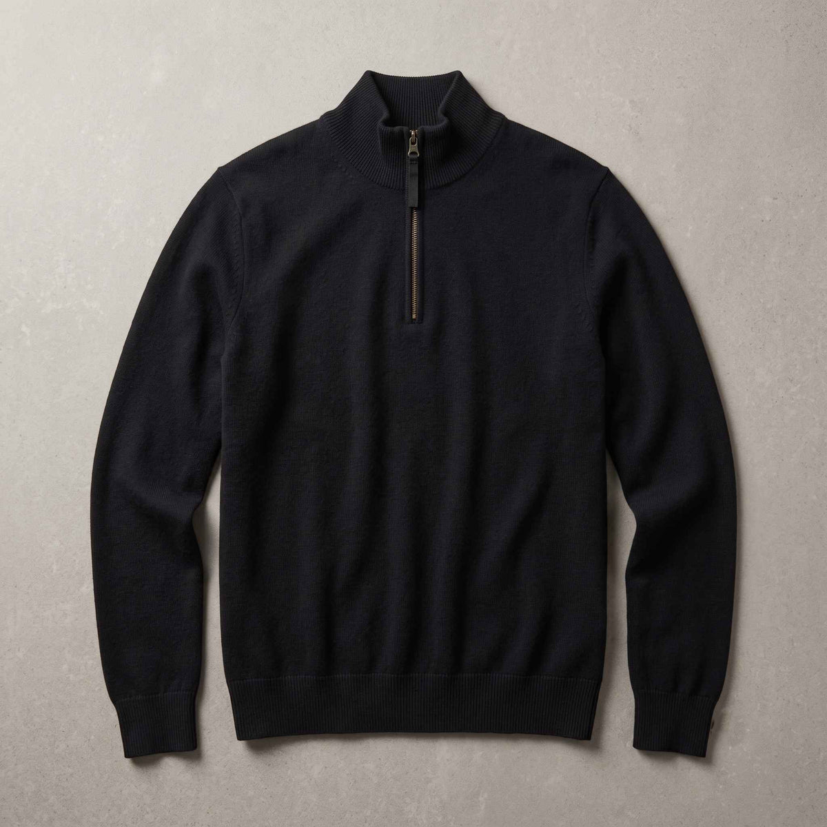 Men's cashmere half-zip sweater, Embrace in Deep Onyx - view 5