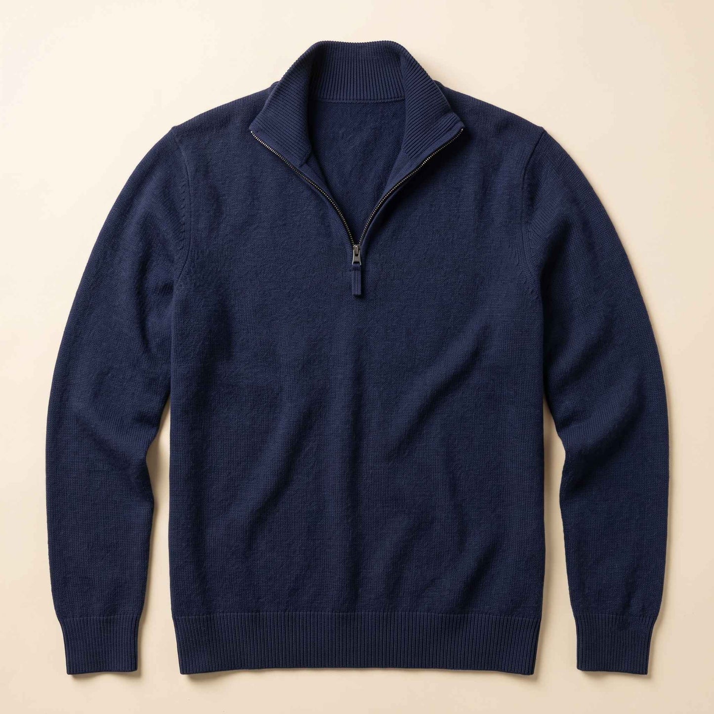 Men's cashmere half-zip sweater, Embrace in Dark Navy - view 6