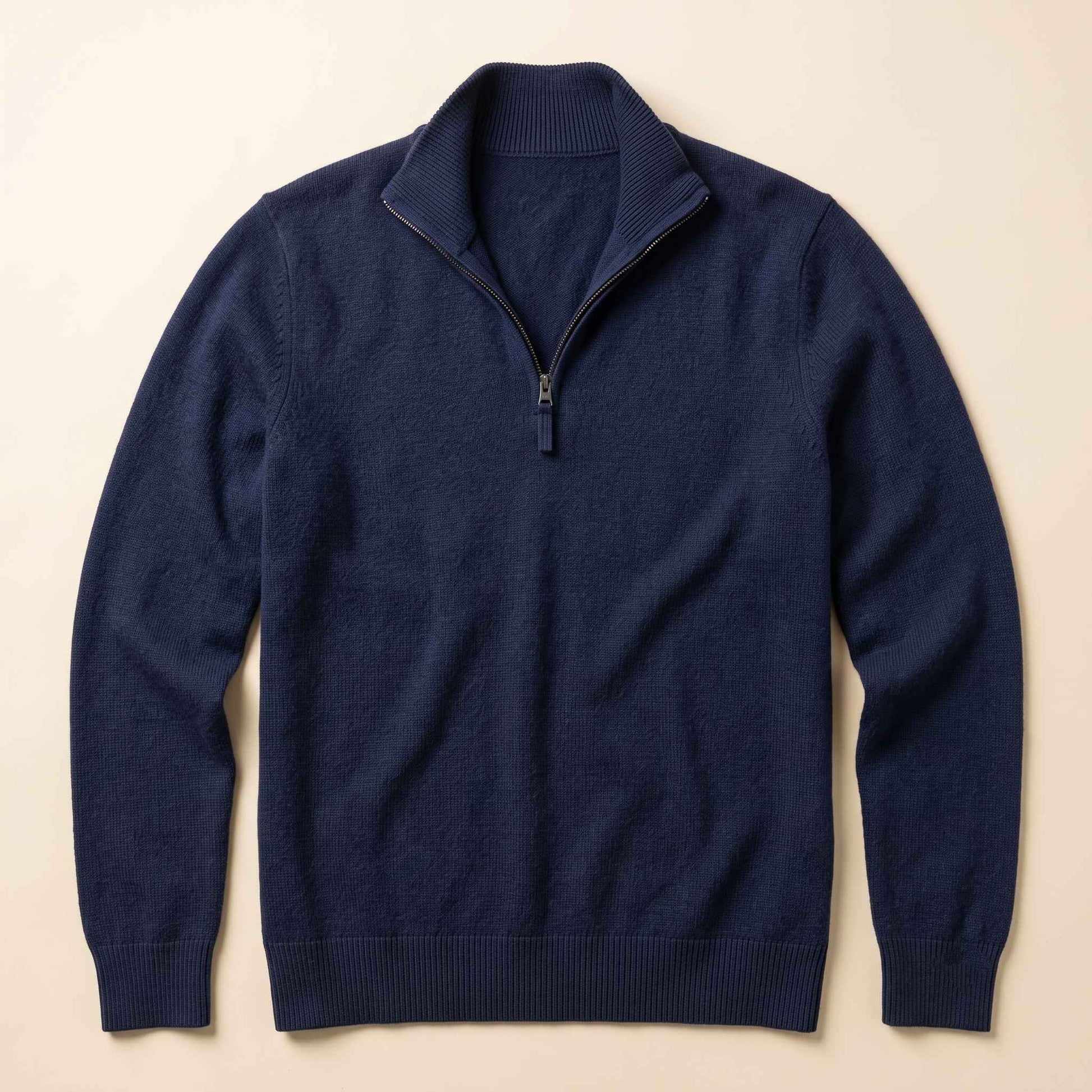 Men's cashmere half-zip sweater, Embrace in Dark Navy - view 6