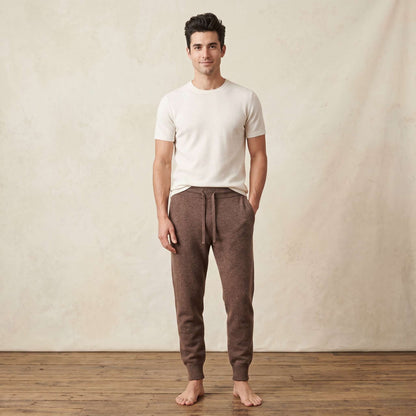 The Zenith Pure Himalayan Cashmere Jogger For Men in Brown — Himalayan cashmere, view 1