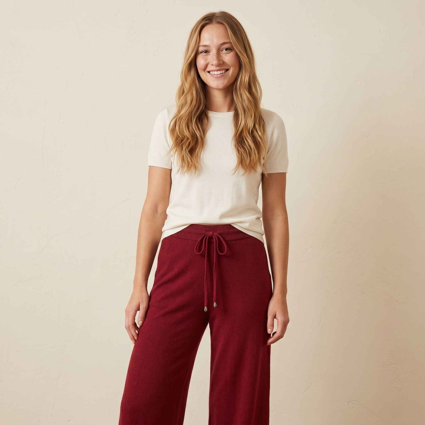 The Zenith Pure Himalayan Cashmere Sweatpant For Women - Red