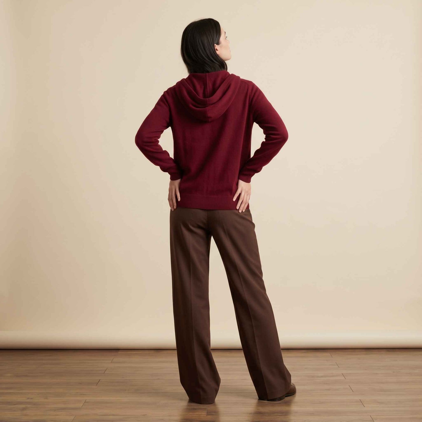 100% Cashmere Women's Zip Hoodie — 12-Gauge 2-Ply 16-Micron Himalayan Cashmere