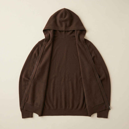 100% Cashmere Women's Zip Hoodie — 12-Gauge 2-Ply 16-Micron Himalayan Cashmere