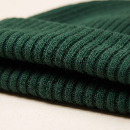 HPB03 Men's Cashmere Beanie - Haven Ribbed Pine 1