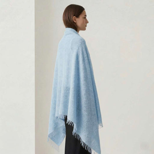 Felted Cashmere Shawl | NPIA Certified 16-Micron Pashmina | Hand-Knitted in Nepal | 28×84in