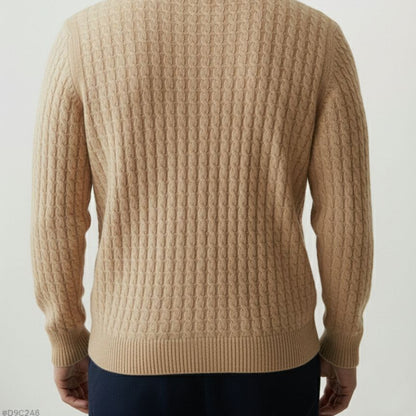 Beige Atlas Cable Cashmere Sweater 