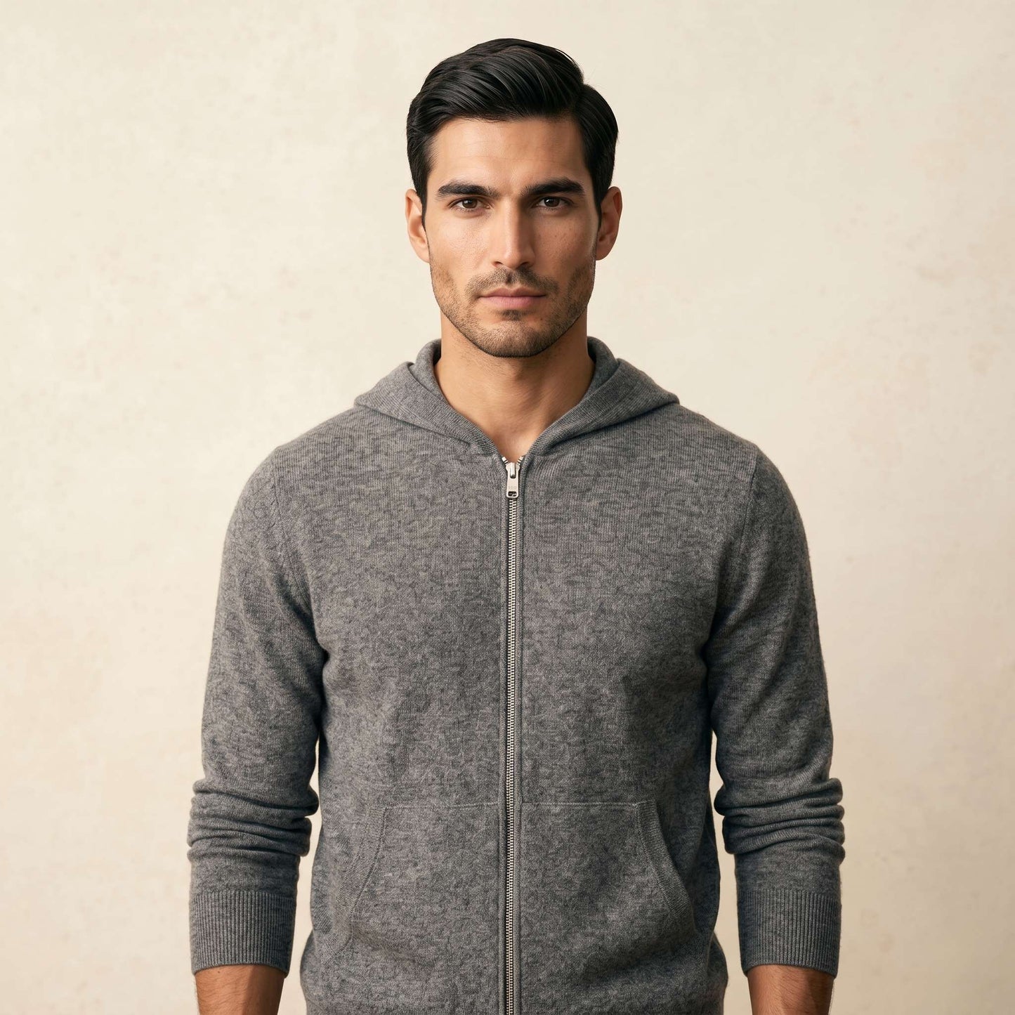 Original Kora Zip Undyed Himalayan Cashmere Hoodie For Men — Himalayan cashmere, view 26