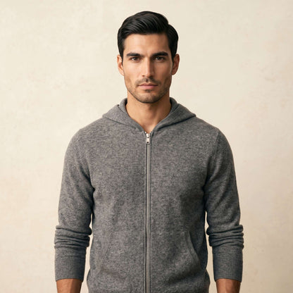 Original Kora Zip Undyed Himalayan Cashmere Hoodie For Men — Himalayan cashmere, view 26