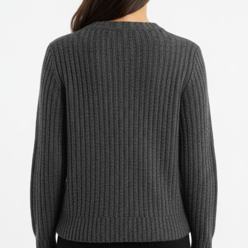 Ella Ribbed Hand-Knitted Himalayan Cashmere Sweater For Women