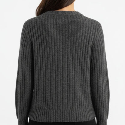 Ella Ribbed Hand-Knitted Himalayan Cashmere Sweater For Women