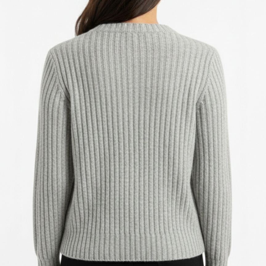 Ella Ribbed Hand-Knitted Himalayan Cashmere Sweater For Women