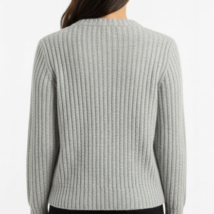 Ella Ribbed Hand-Knitted Himalayan Cashmere Sweater For Women