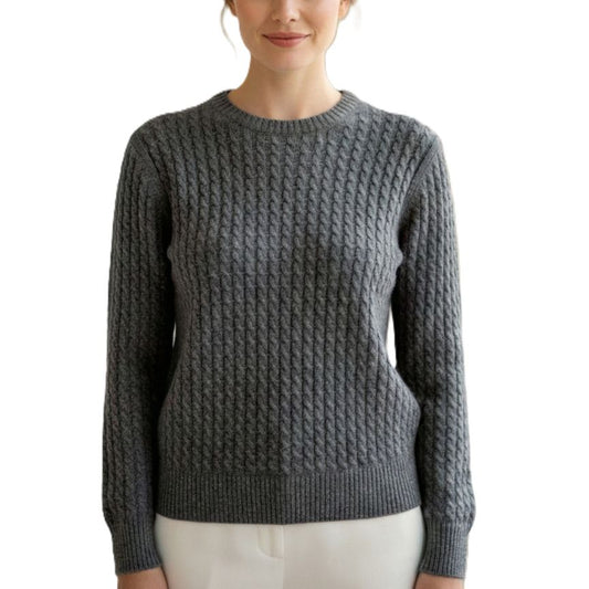 The Grace Cable Sweater | Hand-Knitted Undyed Cashmere