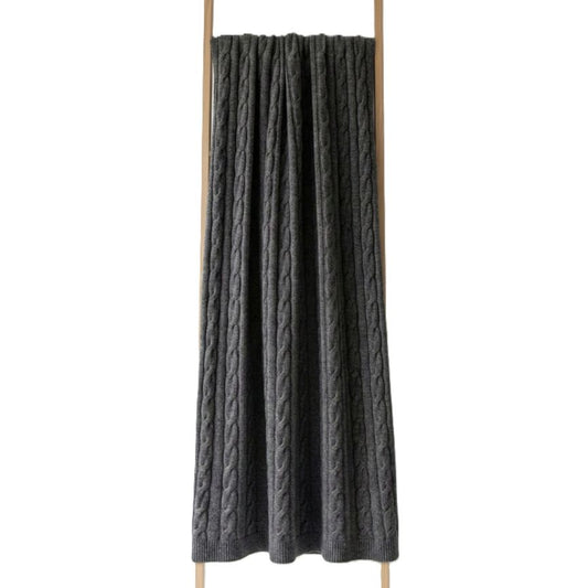 Heirloom Cable-Knit Cashmere Throw | 100% Pure Himalayan